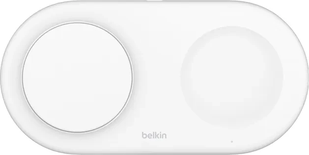 Belkin BoostCharge Pro Kabellose magnetische 2-in-1-Ladestation mit Qi2 (15W) weiß