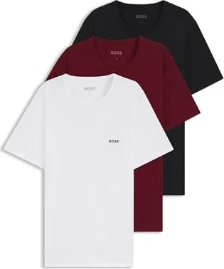 Hugo Boss Baumwolle Logo 3er-Pack T-Shirt kurzarm schwarz/rot/weiß (Herren)
