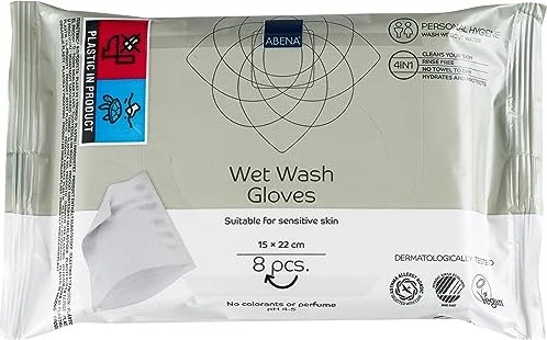 Abena Wet Wash Gloves, 8 Stück