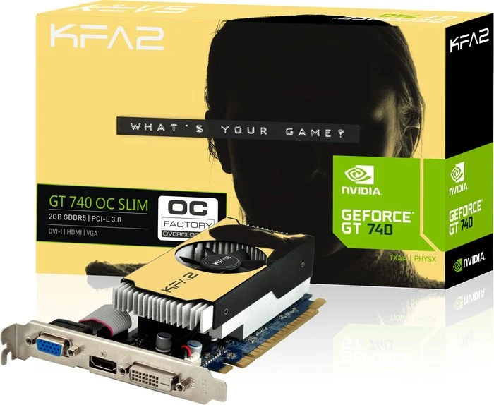 KFA2 GeForce GT 740 OC Slim, 2GB GDDR5, VGA, DVI, HDMI
