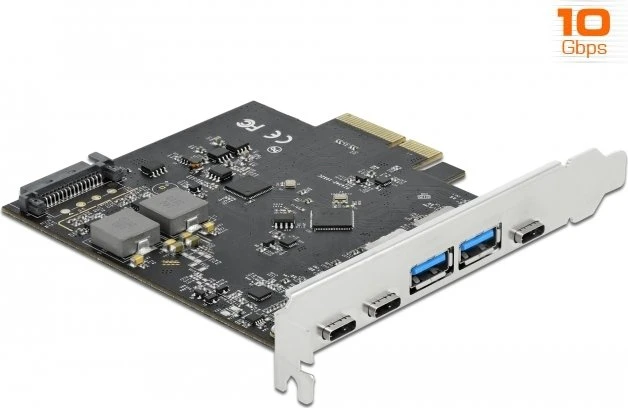 DeLOCK 3x USB-C 3.1, 2x USB-A 3.1, PCIe 3.0 x4