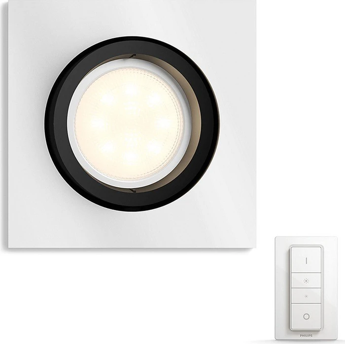 Philips Hue White Ambiance Milliskin Einbauleuchte eckig alu schwarz