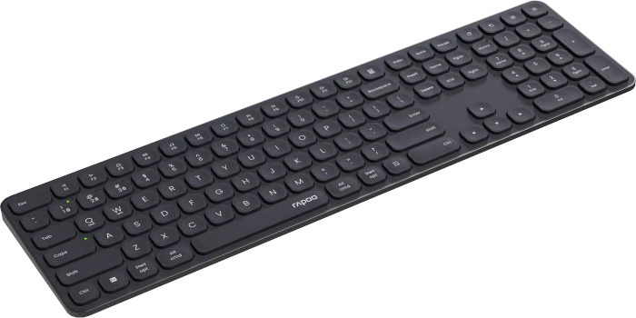Rapoo E9810M Multi-mode Wireless Ultra-slim Keyboard, schwarz/grau, USB/Bluetooth, DE