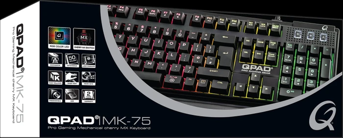 QPAD MK-75 Pro Gaming Keyboard, MX RGB BROWN, USB, DE