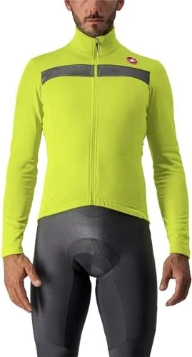 Castelli Puro 3 Trikot langarm electric lime/silver reflex (Herren)