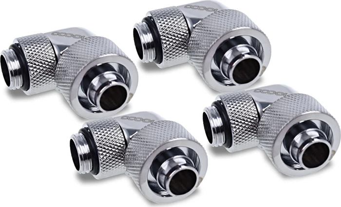 Alphacool Eiszapfen 90° Schlauchanschluss G1/4" auf 16/10mm, verchromt, 4er-Pack