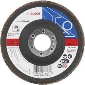 Bosch Professional X551 Expert for Metal Fächerschleifscheibe gewinkelt K40, 115x22.23mm, 1 Stück