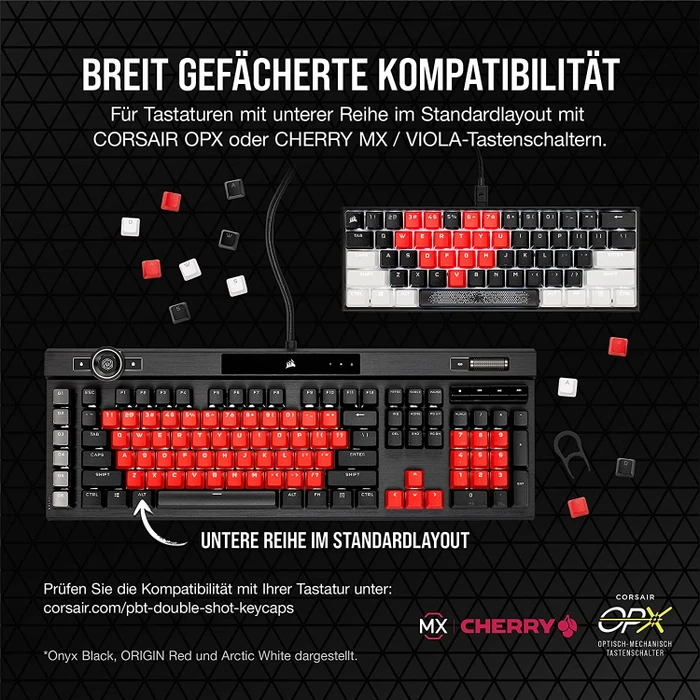 Corsair Pro Keycap Mod Kit, Kunststoff (PBT) Double-Shot, schwarz, 105 Tasten, ISO-DE