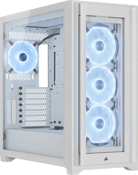 Corsair iCue 5000X RGB QL Edition, weiß, Glasfenster