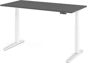 Hammerbacher Ergonomic Aktiv XBHM16 elektrisch höhenverstellbarer Sitz-Steh-Schreibtisch 160x80cm graphit/weiß