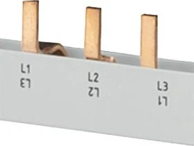 Siemens Stiftsammelschiene berührungssicher, 10mm2 3x 1-phasig+HS, 214mm lang schneidbar, mit Endkappen