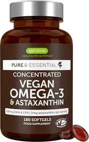 Igennus Pure & Essential Concentrated Vegan Omega-3 & Ataxanthin Weichkapseln, 180 Stück