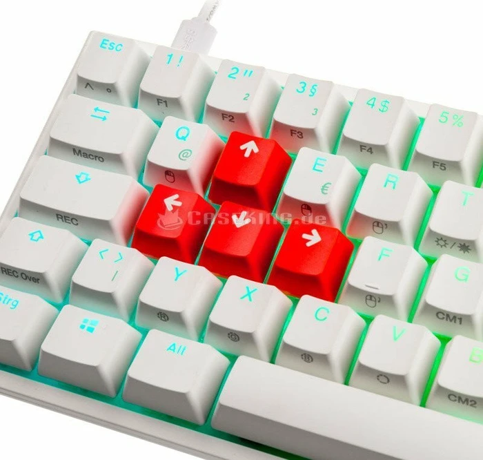 Ducky One 2 Mini RGB PBT, LEDs RGB, weiß, MX RGB BLUE, USB, DE