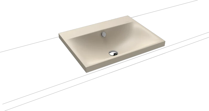Kaldewei Silenio 3040 Aufsatzwaschtisch 60x46x4cm, Perl-Effekt, warm beige 20
