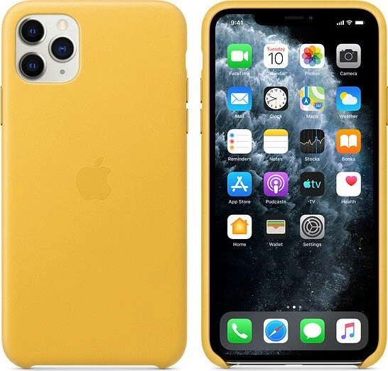 Apple Leder Case für iPhone 11 Pro Max sonnengelb