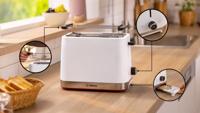Bosch TAT4M221 Kompakt MyMoment Toaster weiß/edelstahl