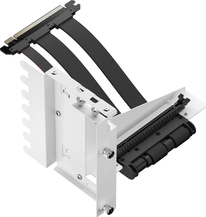 Fractal Design Flex 2 Riser Card Cable, mit vertikaler Grafikkarten-Halterung, gewinkelt, PCIe 4.0, 195mm, weiß/schwarz