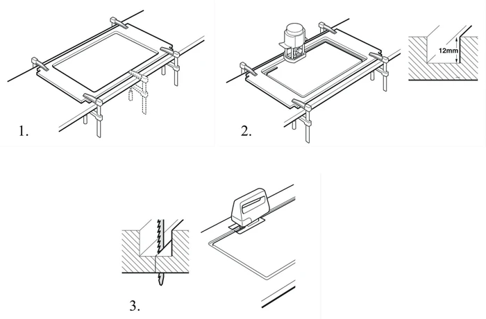 Bosch HEZ395601 Schablone für Einbaurahmen 60cm für flächenbündige Kochfelder