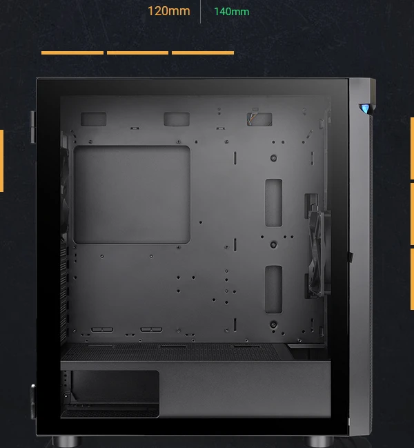 Thermaltake H590 TG ARGB, schwarz, Glasfenster