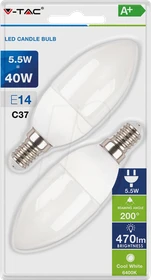 V-Tac VT-268 LED Kerze Samsung Chip E14 5.5W/864, 2 Stück