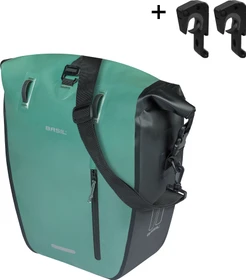 Basil Rivo L Tarpaulin MIK Hooks Gepäcktasche silvergreen/black
