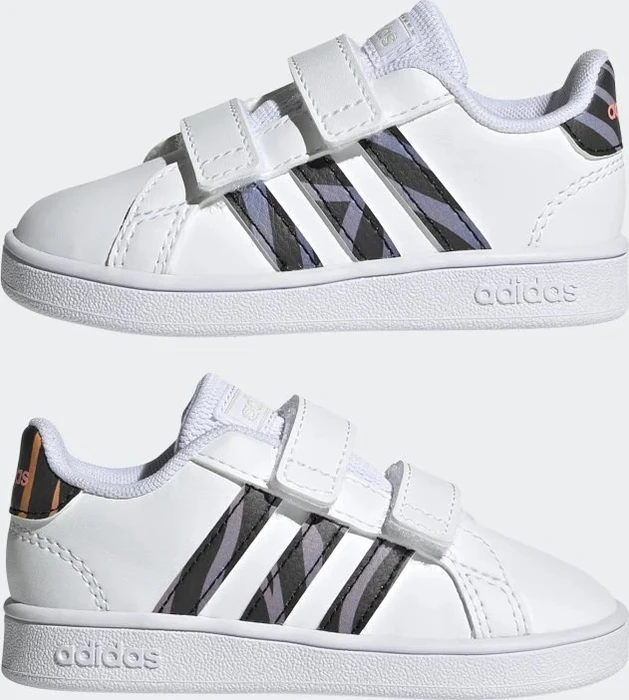 adidas Grand Court Tiger Print cloud white/core black/acid red (Junior)