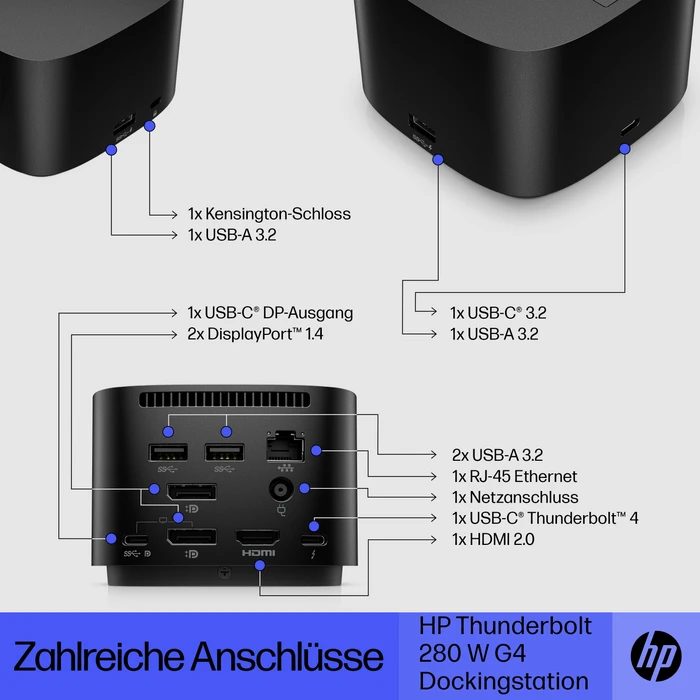HP Thunderbolt Dock G4, 280W, Thunderbolt 4 [Stecker]