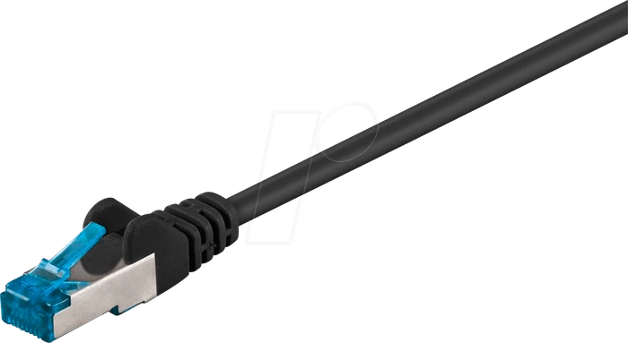 goobay Patchkabel, Cat6a, S/FTP, RJ-45/RJ-45, 1m, schwarz