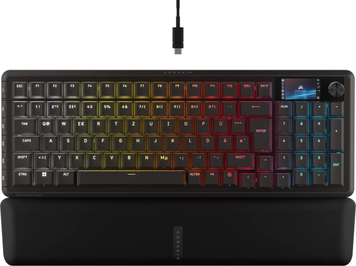 Corsair Vanguard PRO 96 Hall Effect, schwarz, LEDs RGB, Corsair MGX Hyperdrive, USB, DE