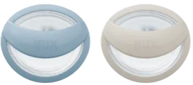 NUK Mommyfeel Schnuller, 0-9M, Silikon, blau/grau, 2 Stück