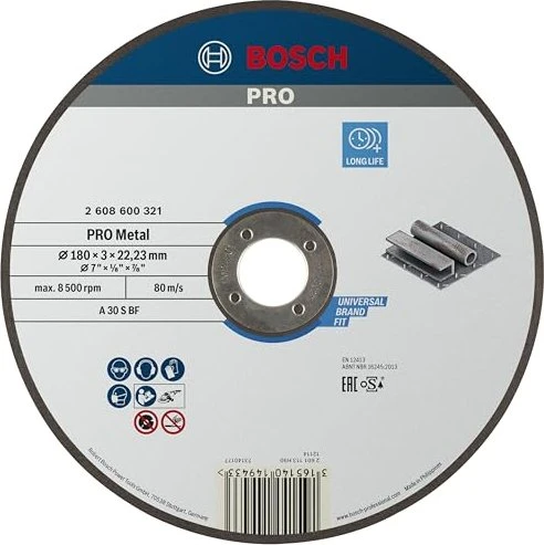 Bosch Professional A30SBF Expert for Metal Trennscheibe, 180x3x22.23mm, 1 Stück