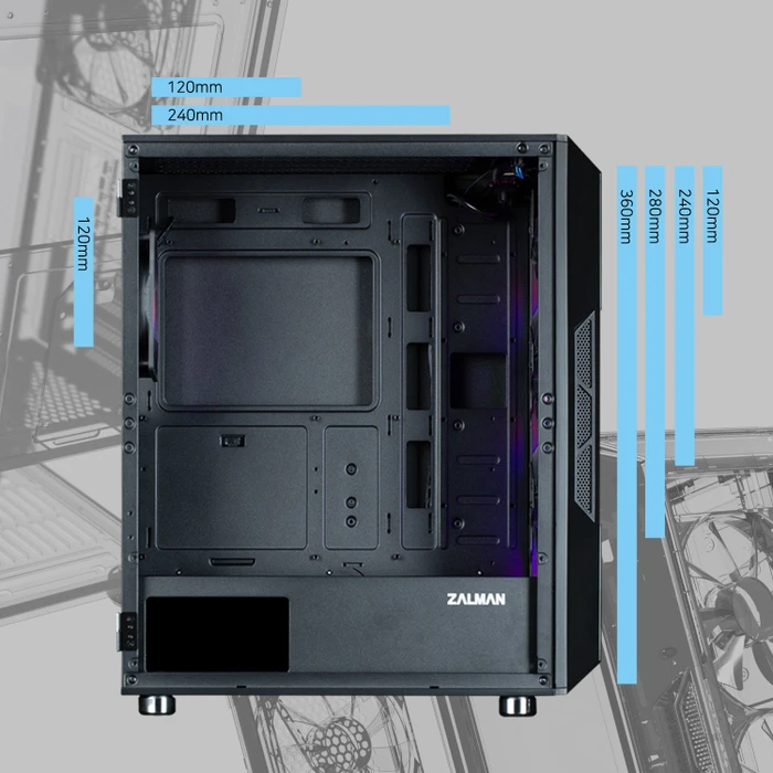 Zalman i3 Neo ARGB, schwarz, Glasfenster