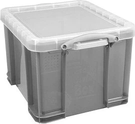Aufbewahrungsbox, 35l, grau/transparent