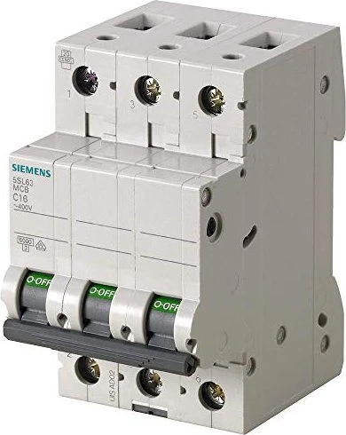 Siemens SENTRON Leitungsschutzschalter 400V 6kA, 3-polig, B, 63A