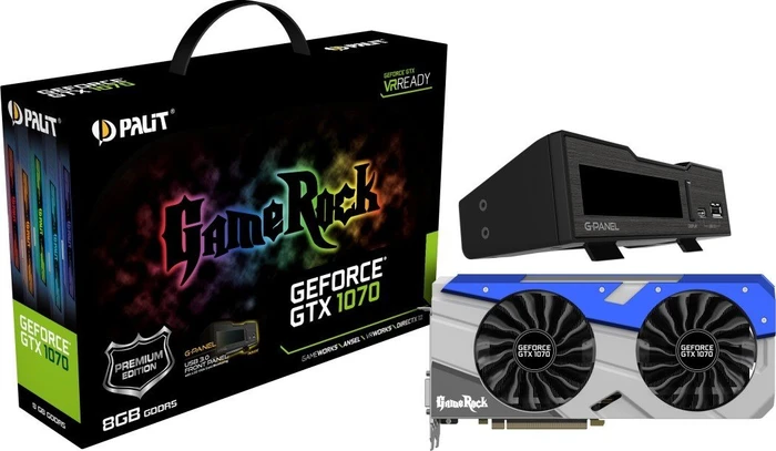Palit GeForce GTX 1070 GameRock Premium + G-Panel, 8GB GDDR5, DVI, HDMI, 3x DP