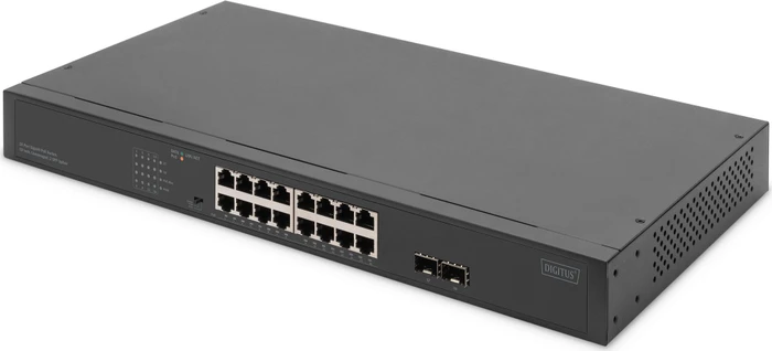 Digitus DN-953 Rackmount Gigabit Switch, 16x RJ-45, 2x SFP, 250W PoE+