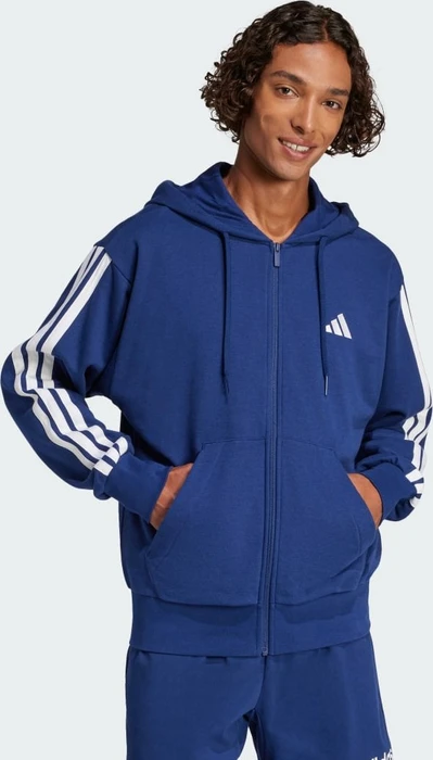 adidas Essentials 3-Streifen French Terry Hoodie dark blue/white (Herren)