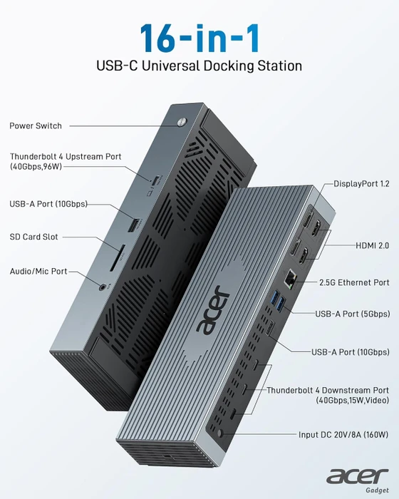 Acer 16-in-1 Dock - ODK490, Thunderbolt 4 [Buchse]