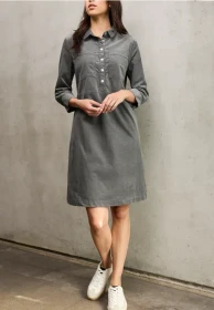 Street One Studio Knielanges Cordkleid Kleid deep stone grey (Damen)