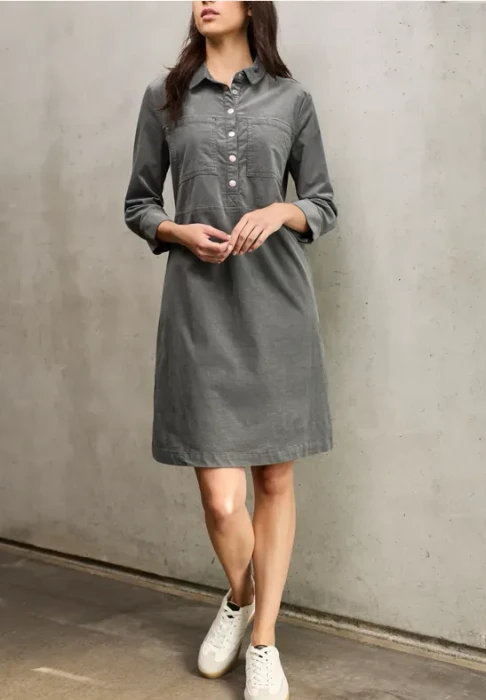 Street One Studio Knielanges Cordkleid Kleid deep stone grey (Damen)