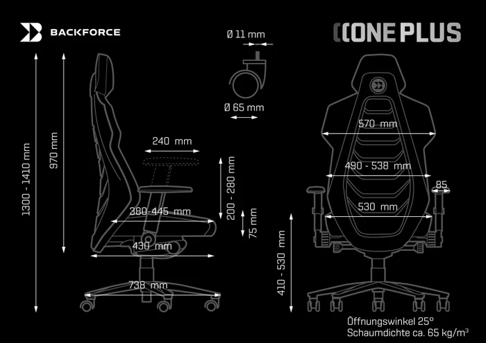 Backforce One Plus Gamingstuhl, schwarz/violett