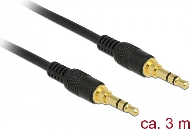 DeLOCK 3.5mm Klinke 3-Pin [Stecker] auf 3.5mm 3-Pin Klinke [Stecker] schwarz 3m