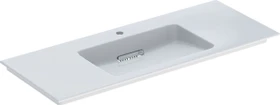 Geberit ONE Möbelwaschtisch Abgang horizontal 120cm, Hahnloch mittig, weiß/KeraTect