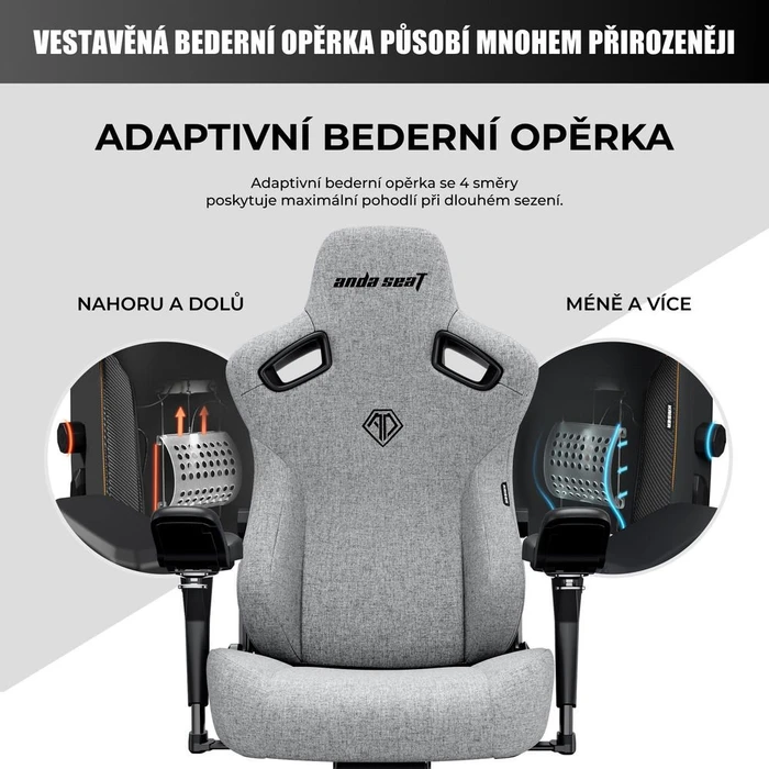 Anda Seat Kaiser 3 Pro Premium XL Gamingstuhl, Ash Gray, Stoff grau