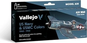Vallejo Model Air Air War Color Series US Navy & USMC Colors 1940-1945 Farbset, 8-tlg.