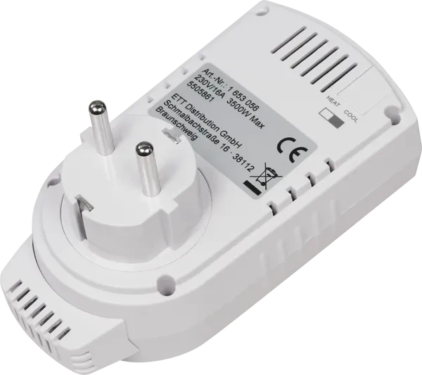 McPower TCU-330 Steckdosen-Thermostat mit Schalter, 1-fach, weiß