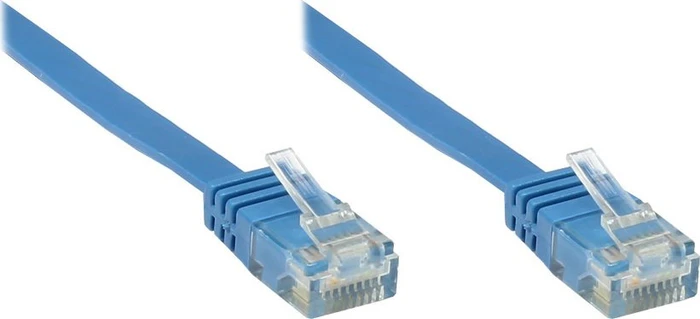 Good Connections Flach-Patchkabel, Cat6, U/UTP, RJ-45/RJ-45, 3m, blau