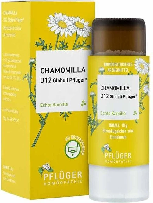 Chamomilla D12 Globuli Pflüger Dosierspender Echte Kamille, 10g