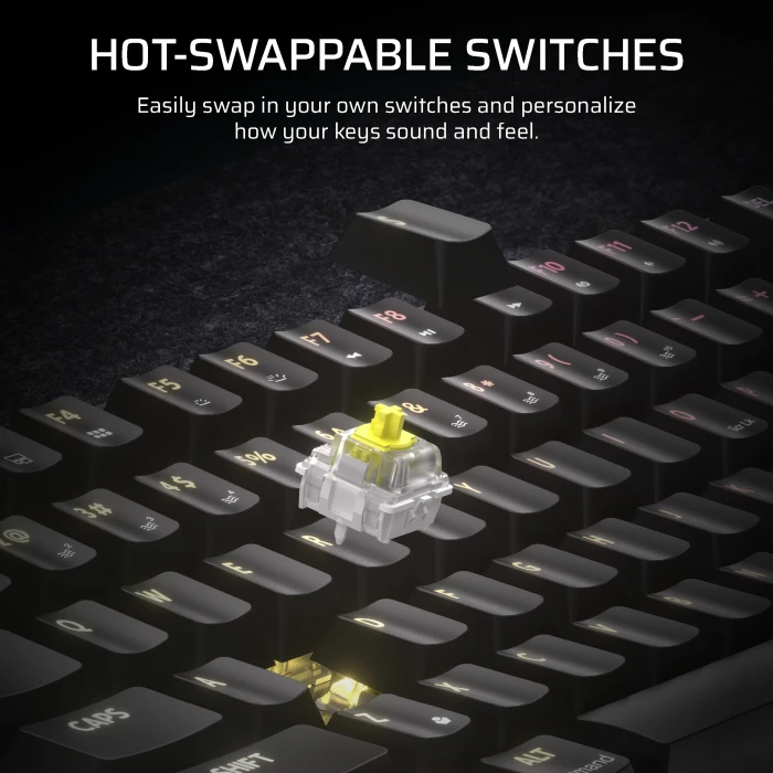 Corsair Gaming K65 Plus Wireless Tactile 75% RGB, schwarz, MLX FUSION, USB/Bluetooth, ES
