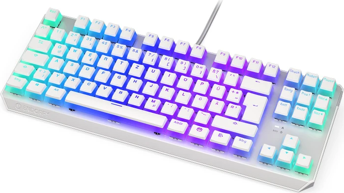 Endorfy Thock TKL Pudding, Onyx White, PBT, LEDs RGB, Kailh BROWN, USB, DE
